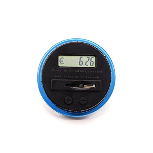 Weite Piggy Bank, Black Digital Money Bank Large LCD Money Jar, Battery Operated Coin Bank EU Coins Savings Box for Office Home Kids Children Adults, Auto Counting (B)