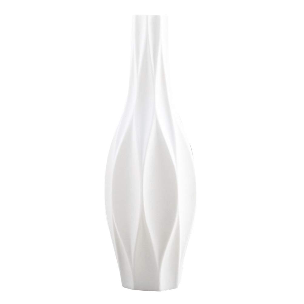 Healifty White Ceramic Flower Vase, Simplicity in European Style, High Vase for the Home, Living Room, Size S