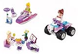 Girls Dream 3-in-1 Individual Building Blocks 135pc Set Lovely TV Room- Pink Beach ATV - Party Jet Ski Compatible to Lego Parts - Great Gift for Children