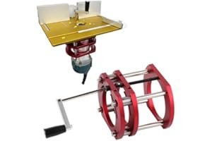 EJOYOUS Router Base, Aluminum Alloy Stainless Steel 4 Jaw Clamping, Router Table Lifting System Base, for Small Trimming Machines Small Gong Machine