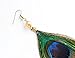 F&U Peacock Feather Dangle Drop Earrings Indian Style for Women