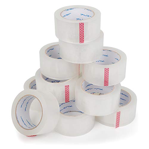 JARLINK Clear Packing Tape (12 Rolls), Heavy Duty Packaging Tape for