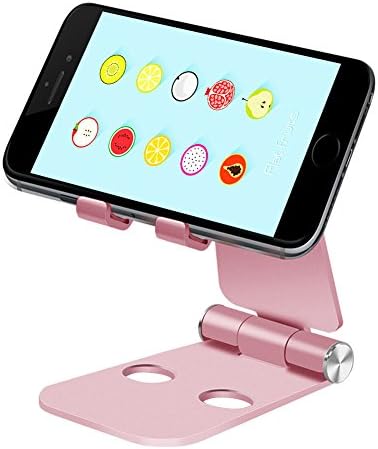 Noyazu Multi Angle Tablet Stand Portable Foldable Adjustable Desktop Stand Holder Dock for 4-10 Inch Kindle Fire Paperwhite iPad 2017 Pro 9.7, 10.5, Air mini 2 3 4,Nintendo Switch (Rose Gold)