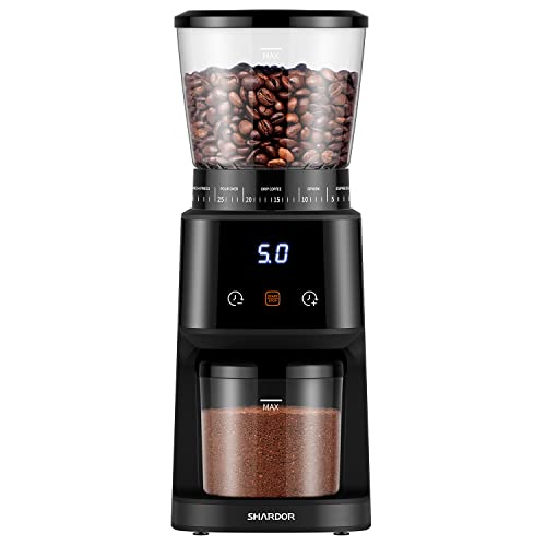 SHARDOR Conical Burr Coffee Grinder with Digital Timer Display