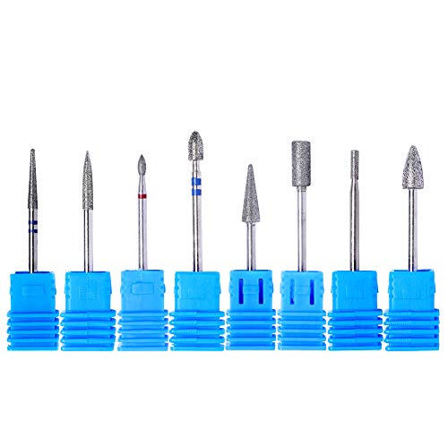 LILYCUTE 8Pcs Nail Drill Grinding File Bits For Electric Machine Pedicure Manicure Nail Art Tool