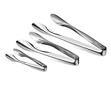 Artaste 43167 Rain 18/10 Stainless Steel Utility Tongs, Set Of 3, Silver