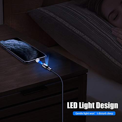 Magnetic 1Phone Charging Cable, CAFELE [4ft 2-Pack] 3A Magnetic Fast Charger Lead, Zinc Alloy Data Sync Cord with LED Light for 1Phone 11 Xs Max X XR 8 7 6s 6 Plus SE 5 5s 5c, 1Pad, Pod