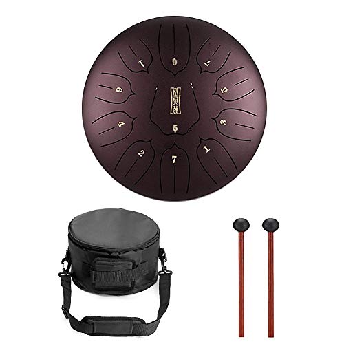 Niome 12 Inch Steel Tongue Drum 11 Notes w/Travel Bag and Mallets,Tank Drum Chakra Drum,Percussion Hand Drum Instrument