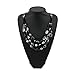 Bocar Newest Multi Layer Chain Crystal Colored Glaze Statement Women Necklace (NK-10061-black)