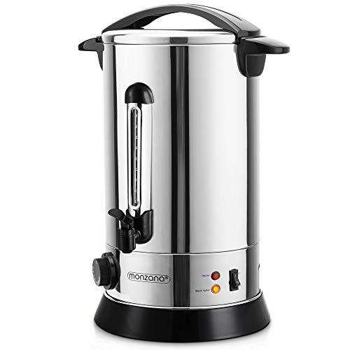 MONZANA Glühweinkocher 20L mit Zapfhahn Thermostat 30-110°C HeiÃgetränkespender Edelstahl 90 Tassen Einkochautomat Punschkocher HeiÃgetränkeautomat