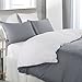 Vaulia Lightweight Microfiber Duvet Cover Set, Reversible Color Design, Grey and White - King Size