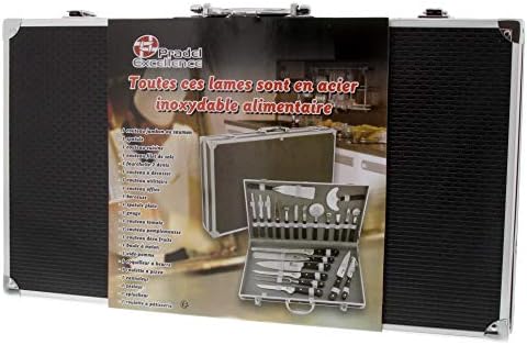 Pradel Excellence - 31123 - Valise Cuisinier 22 Pièces - 15 Ustensiles et 7 Couteaux de Cuisine - Cuisine A Vivre Pradel Excellence - 31123 - Valise Cuisinier 22 Pièces - 15 Ustensiles et 7 Couteaux de Cuisine