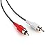 PASOW 3.5mm Stereo Male to 2RCA Male (Right and Left) RCA Audio Cable (30 Feet)