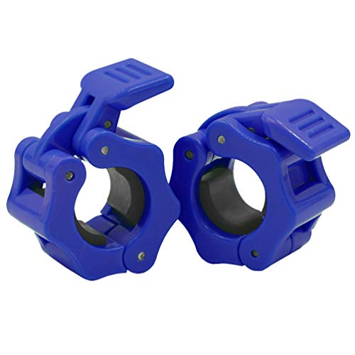 IADUMO Weighted Bar Clamps Barbell Collars Weight Plate Clips Quick Release 1 Inch Pair Standard Curl Bar Plate Collar Fast Locking Weightlifting,Strength Training/Gym Home (Blue).