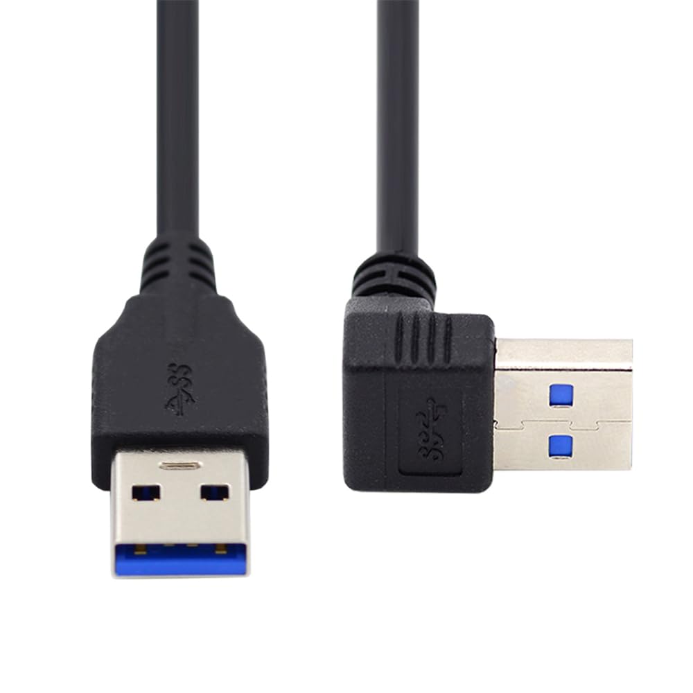 NFHK Up Angled USB 3.0 Type-A Male to Straight 3.0 Type-A Male Data 5Gbps Cable 90 Degree 40cm