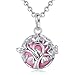 EUDORA Sterling Silver Angel Chime Caller Baby Pendant Chimes Bell Harmony Ball Mexican Bola Chain Necklace