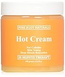 Pure Body Naturals Hot Cream for Cellulite Reduction, Skin Toning and Slimming, Deep Muscle Relaxation, 8.8 Ounce