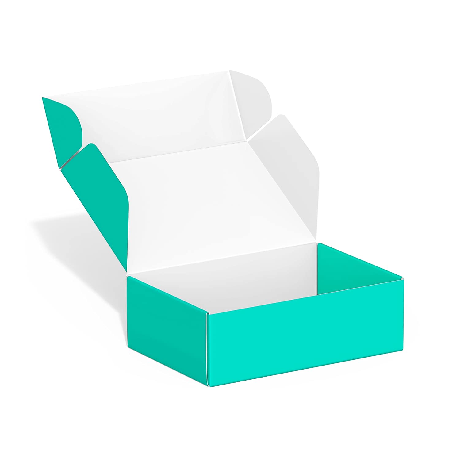50 Pack 102x152x51 MM Small Recyclable Cardboard Shipping Boxes, Corrugated Cardboard Box, Shipping Boxes for Small Business, for Packaging - TONESPAC (4"x6"x2",Teal)