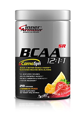 Inner Armour BCAA with SR CarnoSyn®, Caribbean Punch | Sustained Release Beta-Alanine, Improved Muscle Retention of Carnosine | 28 Servings