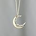MignonandMignon 16k Gold Plated Crescent Moon Necklace with Black Crystals Mother's Day Gifts for Women - ZCMN