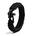 The Friendly Swede Paracord Bracelet with Microcord and D-Shackle - Adjustable Size (Black Small)