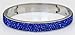 Sophistikitty Hinged Bangle Bracelet: with 4 Rows of Beautiful Sparkly Crystals - Cobalt Blue - 10mm in Width