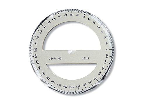 Koh-I-Noor 746279 Protractor 360 degree 100mm Transparent Brown