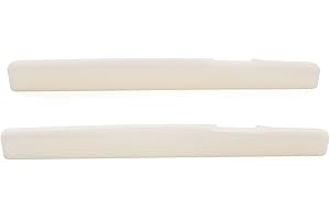 Musiclily Pro 75x3x10mm Flat Bottom Compensated Bone Saddles for 6 String YA Style FG Series Acoustic Guitar, White (Set of 2