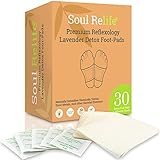 Soul Relife | Premium Lavender Foot Pads | 30-Pack | Odor Free - No Smell | Includes 30 Adhesive Feet Patches & Sheets | for Cleansing Impurities, Sleeping & Anti-Stress Relief