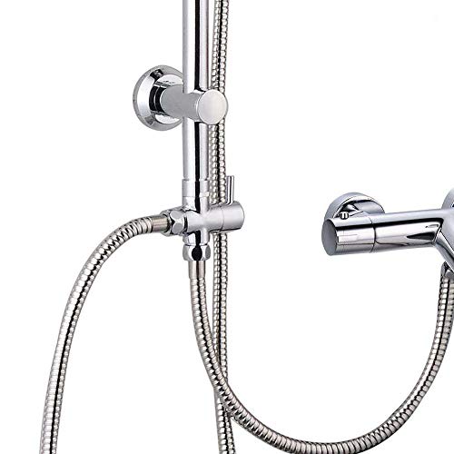 Linkax Bathroom Angle Valve Three-way faucet valve Shower Arm Diverter Valve for Hand Held Showerhead and Fixed Spray Head,G 1/2 3-Way Bathroom Universal Shower System Replacement Part - Thumbnail 4