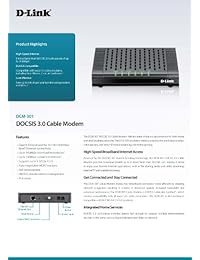D-Link DCM-301 DOCSIS 3.0 módem cableado compatible con Comcast Xfinity, Time Warner Cable, Charter, Cox, Cablevisión y más