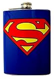 Stainless Steel 8oz Hip Silver Flask Superman D4 Drinking Whiskey Brandy Flag