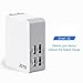 JOTO 4 Ports USB Wall Charger Power Adapter (25W/5A) with Smart IC Intelligent High Speed Charging for Apple, Android and All Other USB Devices (4 outlets USB Travel Charger) (White)