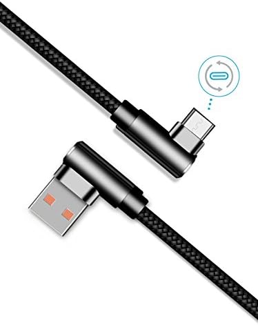USB C Cable Braided,USB Type C to USB 3.0 Cable Fast Charge,Double 90-degree Interface USB-C Cable for Samsung S8 Note 8, LG V20 G6 G5, Google Pixel 2/2 XL, HTC 10 ,USB C Port Smartphone and Devices