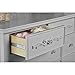 Evolur Aurora Bookcase in Akoya Grey Pearl/Silver Mist