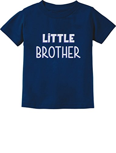 Little Brother Gift for Siblings New Brother Toddler/Infant Kids T-Shirt 2T Navy