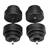 SONGMICS Halterset, dumbbells, set van 2, 20 kg/30 kg/40 kg, halters, kunststof, halterstangen, gewichten en gekartelde…