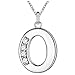 SWOPAN Initial 26 Letters Alphabet Personalized Monogram Name Charms Pendant Necklace Women Silver Link Chain Jewelry Cubic Zirconia A-Z