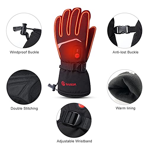Rechargeable Heated Gloves Battery Electric Ski Gloves with 3 Heating