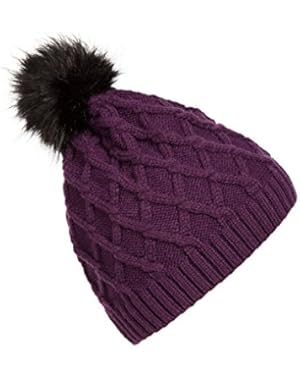 Winter Fashion Women Faux Fur Ball Warm Crochet Knitted Hat Pom Cap Beanie