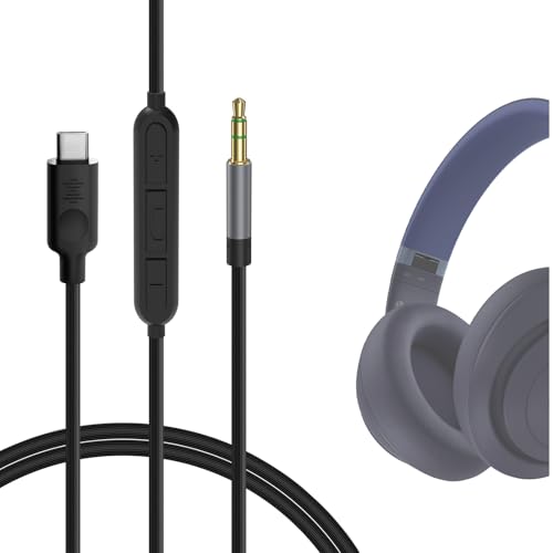 GEEKRIA USB-C Digital-zu-Audio-Kabel mit Mikrofon, kompatibel mit Beats Studio Pro/3, Solo 4/3, Ersatz-Type-C-Aux-Audiokabel mit Inline-Mikrofon und Lautstärkeregelung (1,2 m)