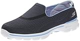 Skechers Performance Women's Go Walk 3 Strike Walking Slip-On Shoe, Charcoal/Blue, 6.5 M US
