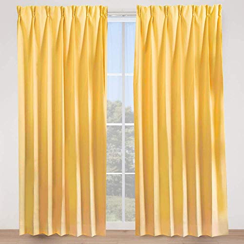 アイリスプラザ カーテン 1級遮光 丈135cm 2枚組 UVカット率85% 【節電/省エネ】断熱効果50%・保温効果30%以上 洗濯機対応 リビング・寝室用 幅100cm×丈135cm 2枚セット イエロー商品画像
