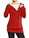 Allegra K Shawl Collar Buttons Decor Hooded Tunic Sweater Red / S