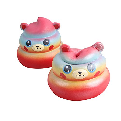 Stress Reliever Toy KESEELY 2018 New Cute Mini Squishy Cartoon Bear Poo Scented Slow Rising Squeeze Toys (B)
