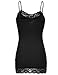 Luna Flower Women's Adjustable Bottom Lace Long Cotton Cami Tops