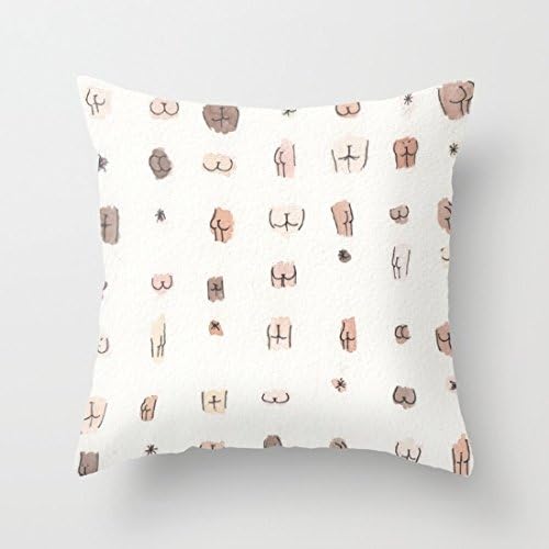 Sofapartner Butts Throw Pillow Covers 18"x 18"