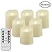Flameless Tea Lights With Remote - Battery Operated LED Candles With Timer, Votive, Unscented, Outdoor, Warm White, Flickering, 200 Hours, 6 Set x 1.8