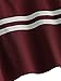 ROMWE Women's Casual Striped Long Sleeve Crop Top Sweatshirt Burgundy M