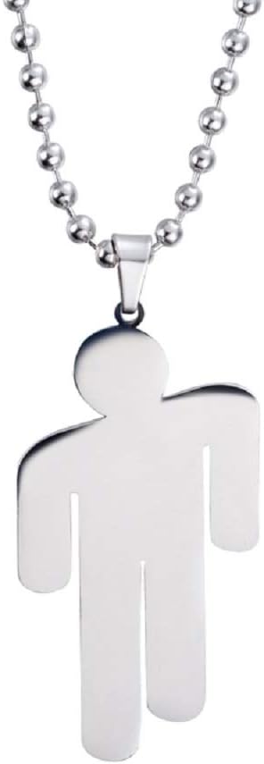 Stainless Steel Pendant Necklace Round Strand Chain Square Pendant Necklace Fans Gifts